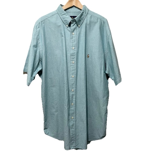 Polo Ralph Lauren Men’s 2XLT Tall Blue Short Sleeve Button Down Shirt - Picture 2 of 7